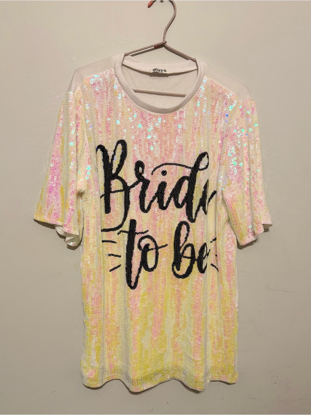 Sequin 'Bride To Be' Short Sleeve Tee/Mini Dress
